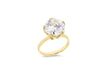 Sterling Silver Gold Plated Large CZ Solitaire Ring 