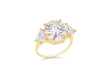 Sterling Silver Gold Plated Tri-CZ Set Ring