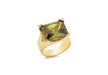 Sterling Silver Gold Plated Large CZ Facet Ring 