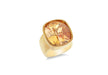 Sterling Silver Gold Plated Round Facet CZ Set Ring 