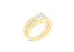 Sterling Silver Gold Plated Zirconia Engagement and Weddding Band Rings