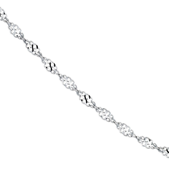 9ct White Gold 20 Twist Curb Chain