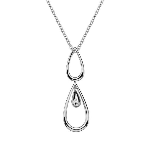 Teardrop Pendant Necklace Hand-Set With A Diamond Accent