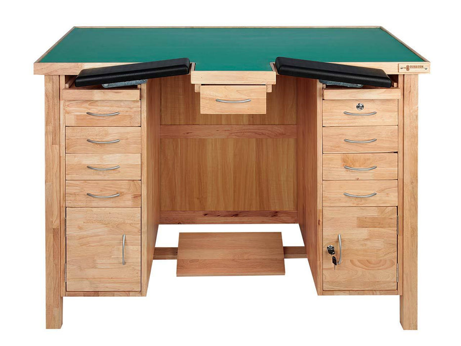 Watchmakers Bench, 10 Draw (On Metal Rails), Beige Armrests (Free Delivery) - Dynagem 