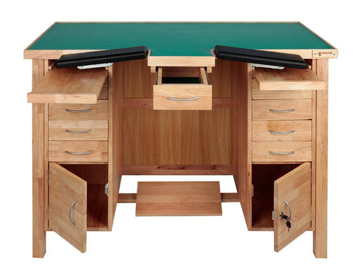 Watchmakers Bench, 10 Draw (On Metal Rails), Beige Armrests (Free Delivery) - Dynagem 