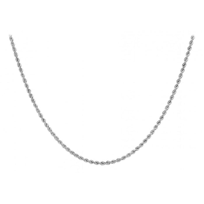 9ct White Gold 30 Diamond Cut Rope Chain