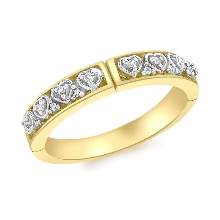 9ct Yellow Gold 0.06ct Diamond Hidden 'I Love You' Ring