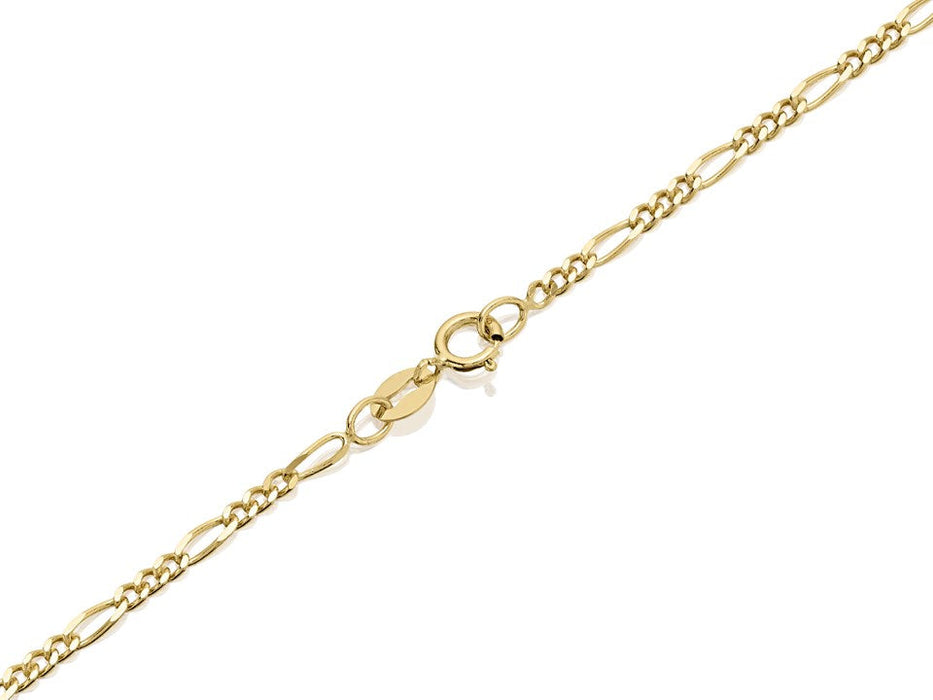 9ct Yellow Gold 30 Diamond Cut Figaro Chain