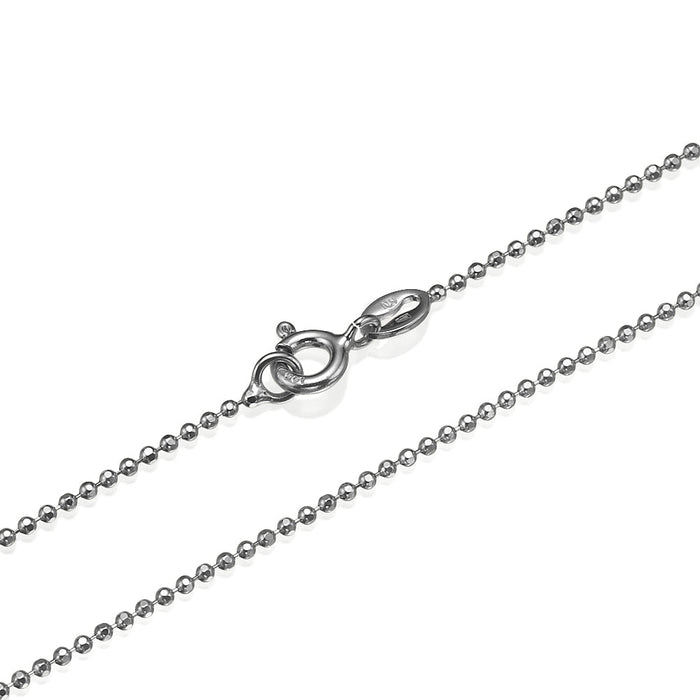 9ct White Gold Ball Chain