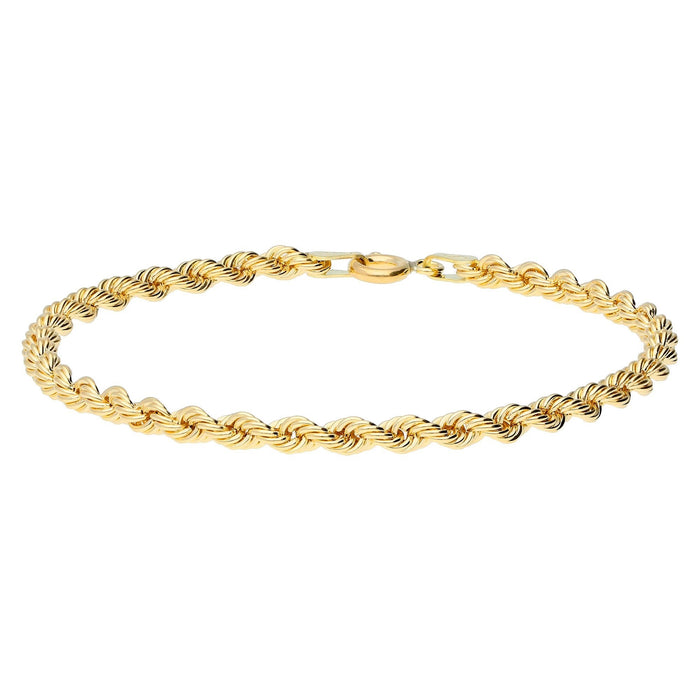 9ct Yellow Gold 100 Rope Chain Bracelet