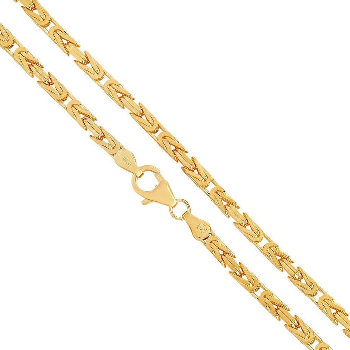 9ct Yellow Gold Square Byzantine Chain