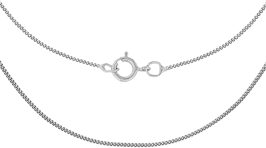 9ct White Gold 20 Diamond Cut Curb Chain