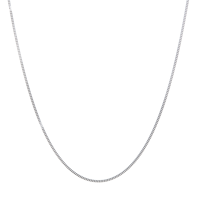 18ct White Gold 30 Diamond Cut Curb Chain