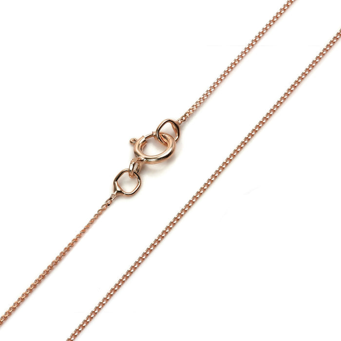 9ct Rose Gold 60 Diamond Cut Curb Chain