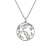Openwork Floral Butterfly Disc Necklace  Hand-Set With A Diamond Accent