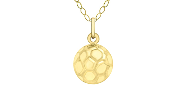 9ct Yellow Gold 8mm Football Pendant