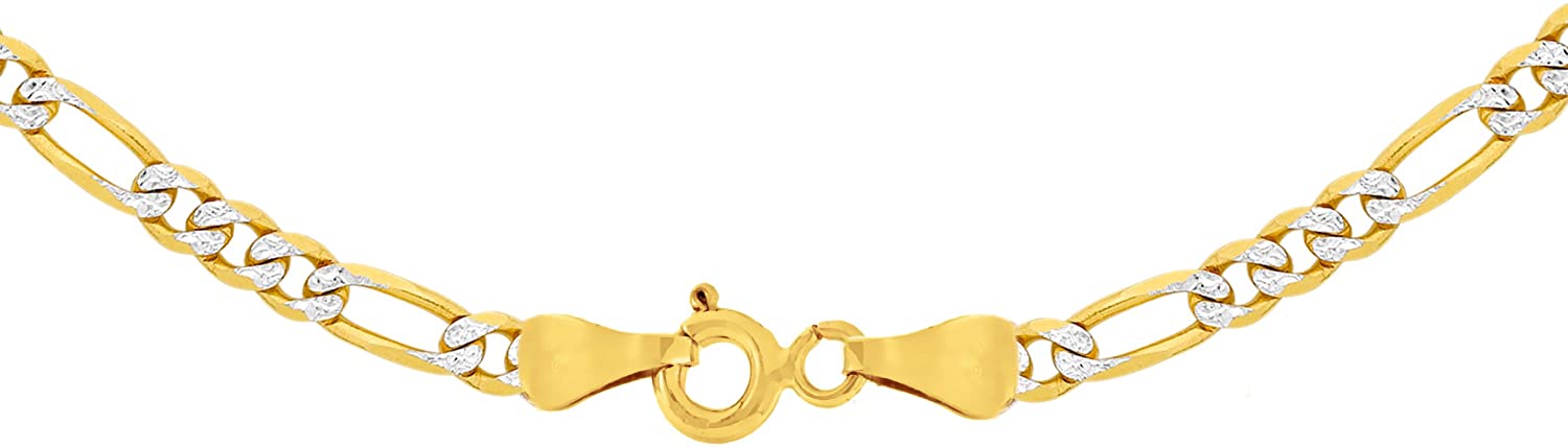 Zweifarbige Figaro-Kette aus 9 Karat Gold