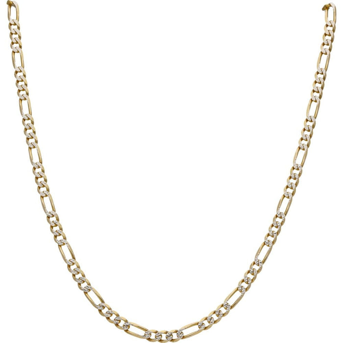 Zweifarbige Figaro-Kette aus 9 Karat Gold