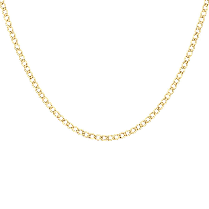 9ct Yellow Gold 100 Flat Curb Chain