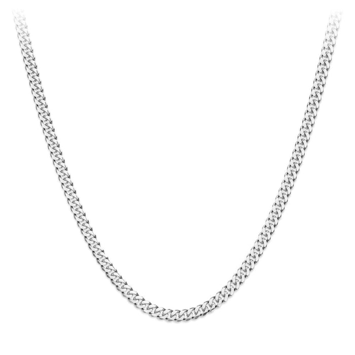 9ct White Gold 95 Pave Curb Chain