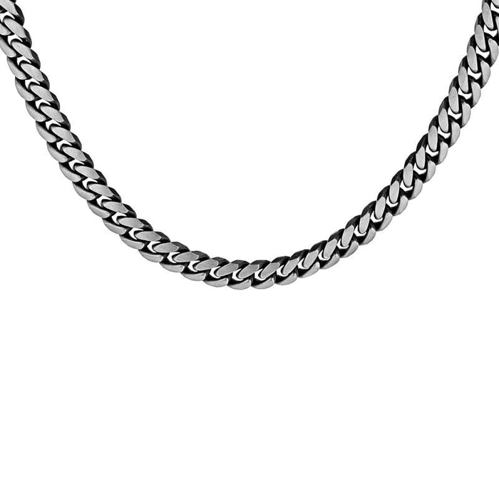 Sterling Silver 150 Oxidised Flat Curb Chain