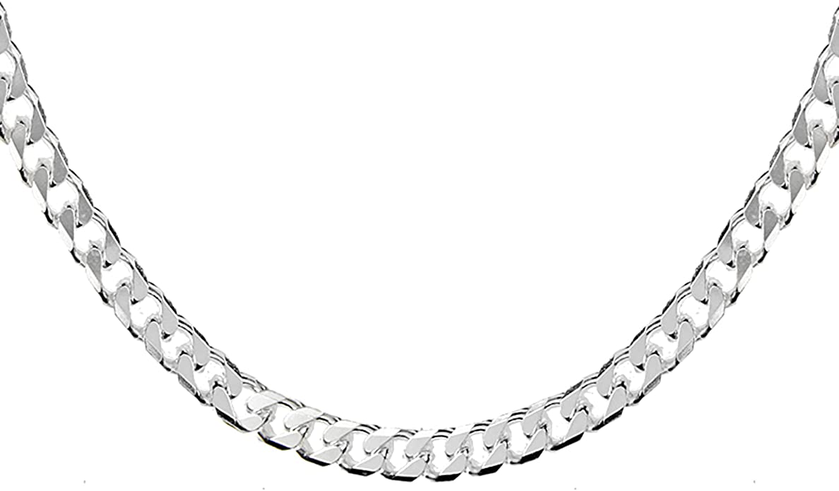 Sterling Silver 130 Diamond Cut Panza Curb Chain