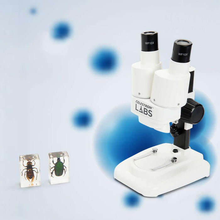 Professional Laboratory Binocular Stereo Microscope 10X LED High Power Magnifying Glass Clear - Dynagem 