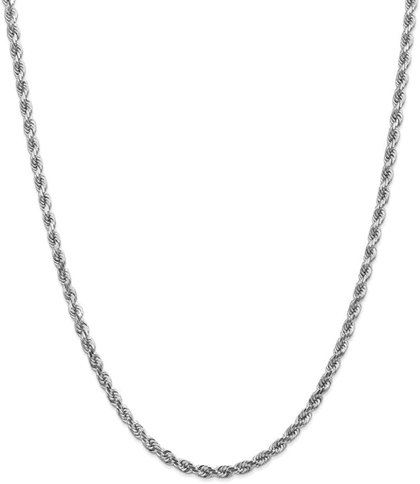 9ct White Gold 60 Diamond Cut Rope Chain