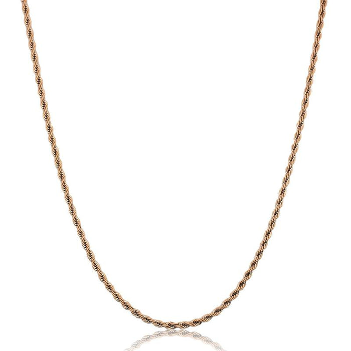 9ct Rose Gold Hollow Rope Chain