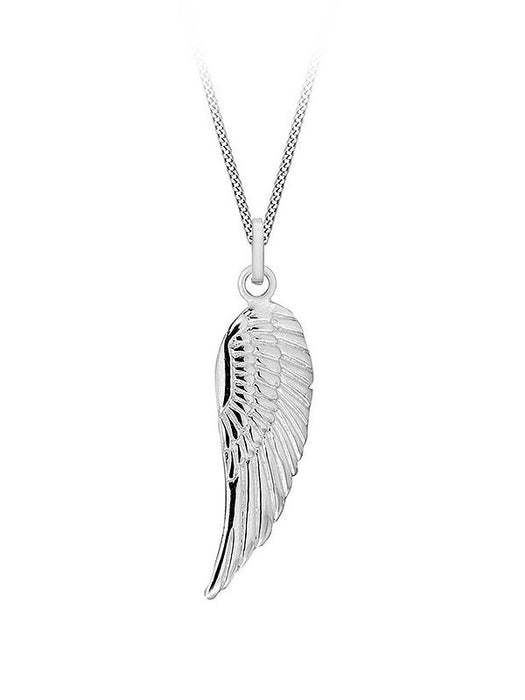 Sterling Silver Angel Wing Heart Pendant